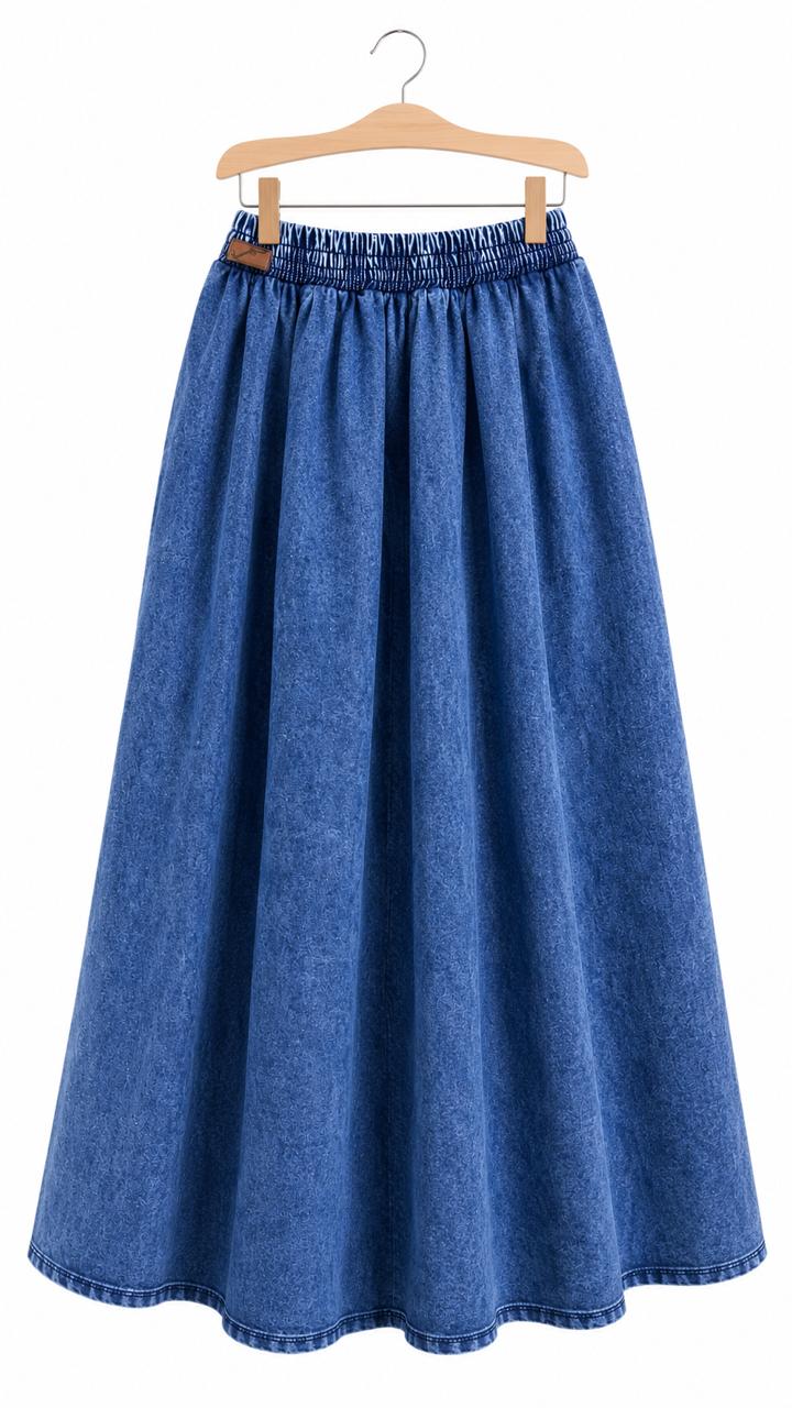 Flared Denim Skirt - جيبه جينز كلوش